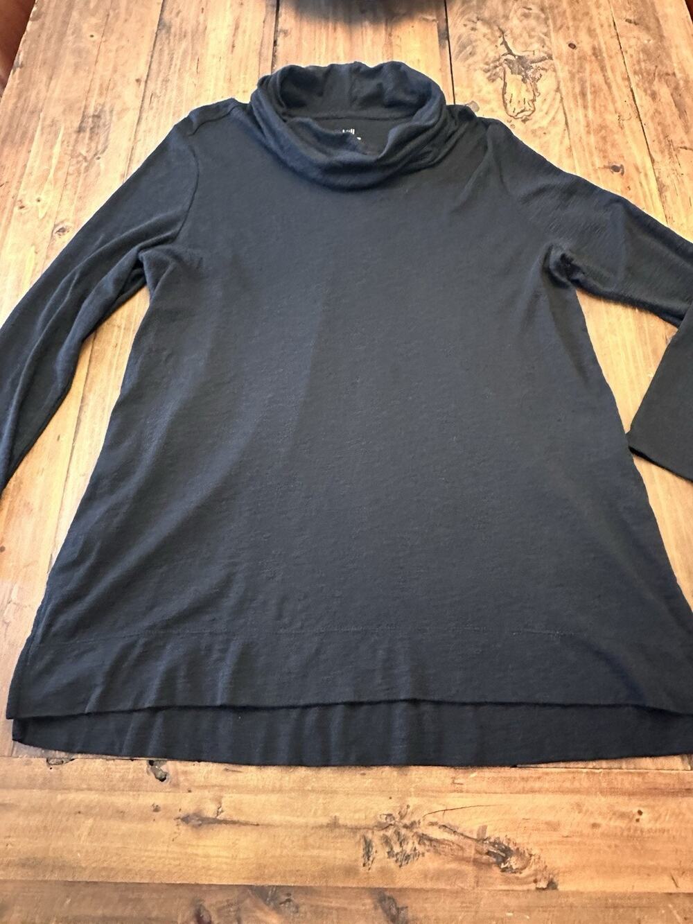 J Jill Tunic Size Large 100% Pima Cotton Cowl Neck Pullover Top Blouse Shirt